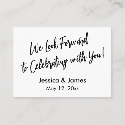 RSVPオンラインカジュアルモダン白黒タイポグラフィ エンクロージャーカード (裏面)