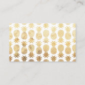 RSVPオンラインカードと金ゴールドパイナップル&スクリプト 名刺 (裏面)