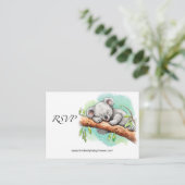 RSVPオンラインコアラ赤ちゃんシャワー エンクロージャーカード (スタンド正面)