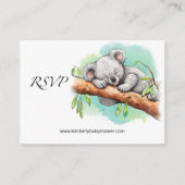 RSVPオンラインコアラ赤ちゃんシャワー エンクロージャーカード (正面)