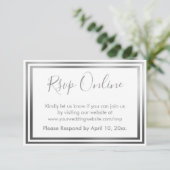 RSVPオンラインシンプルエレガントシルバートーンと白 エンクロージャーカード (スタンド正面)