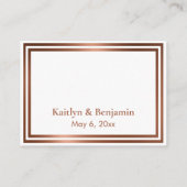 RSVPオンラインシンプルエレガント銅オンホワイト エンクロージャーカード (裏面)