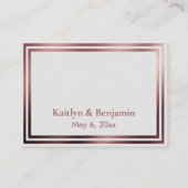 RSVPオンラインシンプルバラエレガント金ゴールドオン灰色 エンクロージャーカード (裏面)