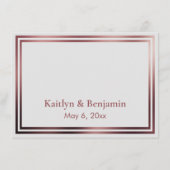 RSVPオンラインシンプルバラエレガント金ゴールドオン灰色 エンクロージャーカード (裏面)