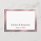 RSVPオンラインシンプルバラエレガント金ゴールドオン白 エンクロージャーカード (裏面)