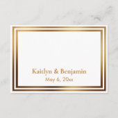RSVPオンラインシンプル金ゴールドエレガントトーンと白 エンクロージャーカード (裏面)