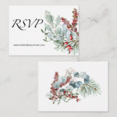 RSVPオンライン冬季赤ちゃんシャワー エンクロージャーカード (正面/裏面)