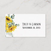 RSVPオンライン手書きヒマワリ&ユーカリ エンクロージャーカード (裏面)