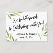 RSVPオンライン緑の葉の囲結婚いカード エンクロージャーカード (裏面)