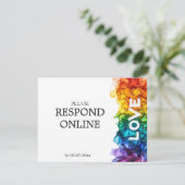 🌈 RSVPオンラインLGBTQ 絵を描 With Love 結婚's 出欠カード (スタンド正面)