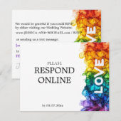 🌈 RSVPオンラインLGBTQ 絵を描 With Love 結婚's 出欠カード (正面/裏面)