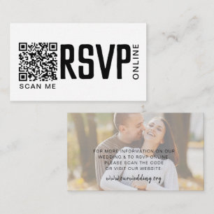 RSVPオンラインQRコードの結婚Webサイトエンクロージャ ノートカード