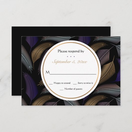 RSVPカエレガントードの羽根 出欠カード (正面/裏面)