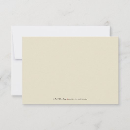 RSVPカエレガントード(ベビーピンク/チョコレート) 出欠カード (裏面)