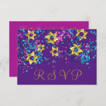 RSVPカラフル金ゴールドスターのエラー紙吹雪