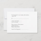 RSVPカードすべてのイベントのエレガントで黒く軽い銀 出欠カード (裏面)