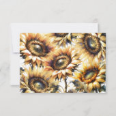 RSVPカードと食事の選択イエローサンフラワー 出欠カード (裏面)