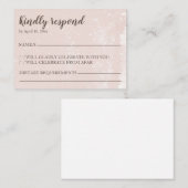 RSVPカードに応答するモダン赤面 エンクロージャーカード (正面/裏面)