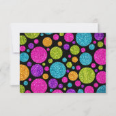 RSVPカードのカラフルキラキラしたドットが任意の色で点灯 出欠カード (正面)