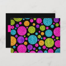 RSVPカードのカラフルキラキラしたドットが任意の色で点灯