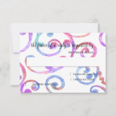 RSVPカードのスクロールパターカラフルン 出欠カード (正面)
