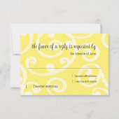 RSVPカードのスクロールパターン黄色 出欠カード (正面)