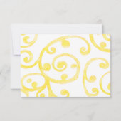 RSVPカードのスクロールパターン黄色 出欠カード (裏面)