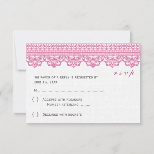 RSVPカードのレース 出欠カード (正面)