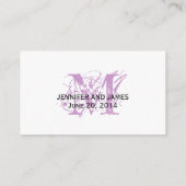RSVPカードの結婚WebサイトPurple Chic Monogram エンクロージャーカード (裏面)