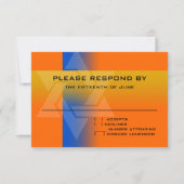 RSVPカードの青と黄色（任意の色） 出欠カード (正面)