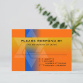 RSVPカードの青と黄色（任意の色） 出欠カード (スタンド正面)