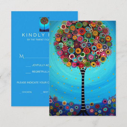 RSVPカードのTree of Life 出欠カード (正面/裏面)