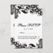 RSVPカードをとの結婚するモノグラム 出欠カード (正面/裏面)