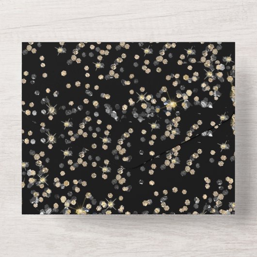 RSVPカードを使用したマスカレードパーティー オールインワン招待状 (裏面)