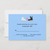 RSVPカードを結婚しているアイススケーター 出欠カード (正面)