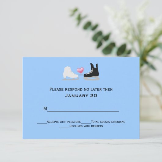 RSVPカードを結婚しているアイススケーター 出欠カード (スタンド正面)