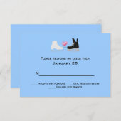 RSVPカードを結婚しているアイススケーター 出欠カード (正面/裏面)