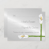 RSVPカードを結婚しているアールデコのオランダカイウユリ 出欠カード (正面/裏面)