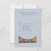 RSVPカードを結婚しているアールヌーボーの美しい花嫁 出欠カード (裏面)