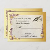 RSVPカードを結婚しているビクトリアンなSteampunk 出欠カード (正面/裏面)