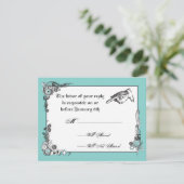 RSVPカードを結婚しているビクトリアンなSteampunk 出欠カード (スタンド正面)