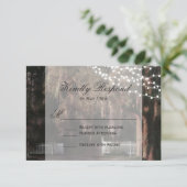 RSVPカードを結婚しているライト素朴なカシの一連 出欠カード (スタンド正面)