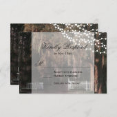 RSVPカードを結婚しているライト素朴なカシの一連 出欠カード (正面/裏面)