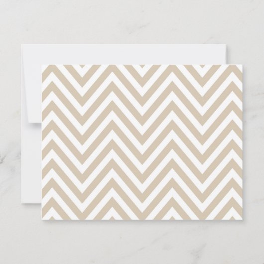 RSVPカードを結婚しているヴィンテージタン及び白いシェブロン 出欠カード (裏面)