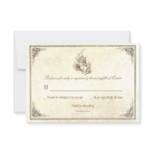 RSVPカードを結婚している不思議の国のアリス