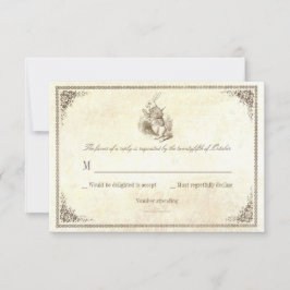 RSVPカードを結婚している不思議の国のアリス 出欠カード