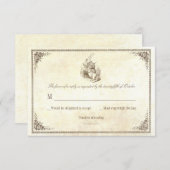 RSVPカードを結婚している不思議の国のアリス 出欠カード (正面/裏面)