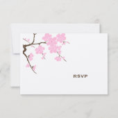 RSVPカードを結婚している甘い桜 出欠カード (裏面)