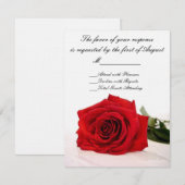 RSVPカードを結婚している赤いバラ 出欠カード (正面/裏面)
