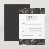 RSVPカードを結婚している金ゴールドのベビーの呼吸バラ 出欠カード (正面/裏面)